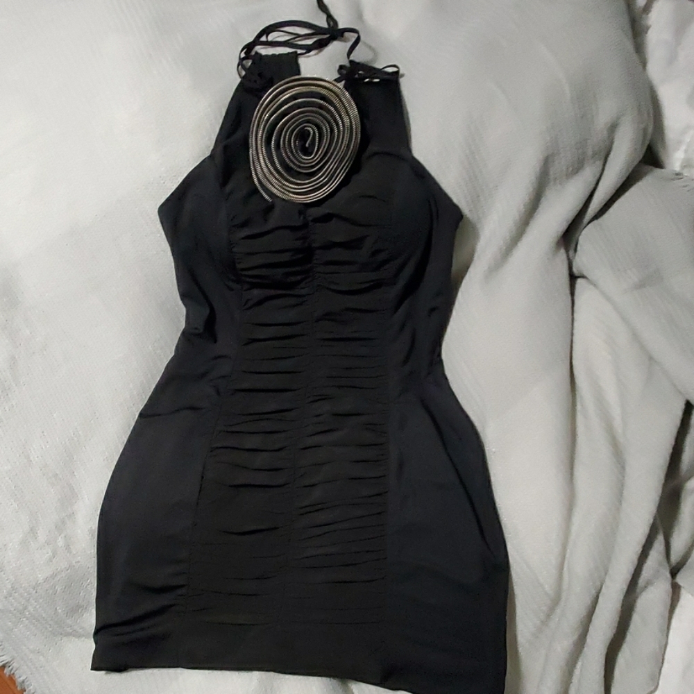 New Akira Black Label Zipper Flower Party Dress